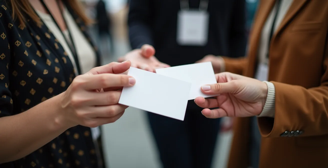 Menschen in einer Warteschlange vor einer Kunstmesse beim Networking