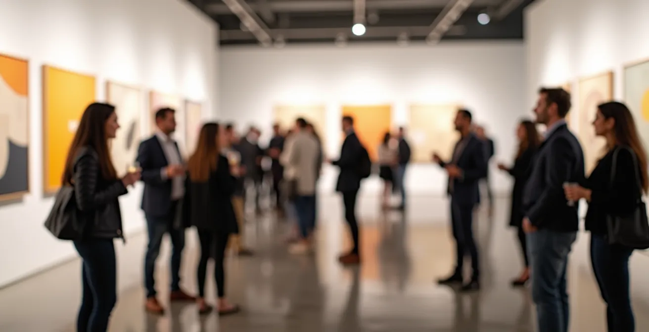 Kunstinteressierte vernetzen sich bei einer Galerievernissage